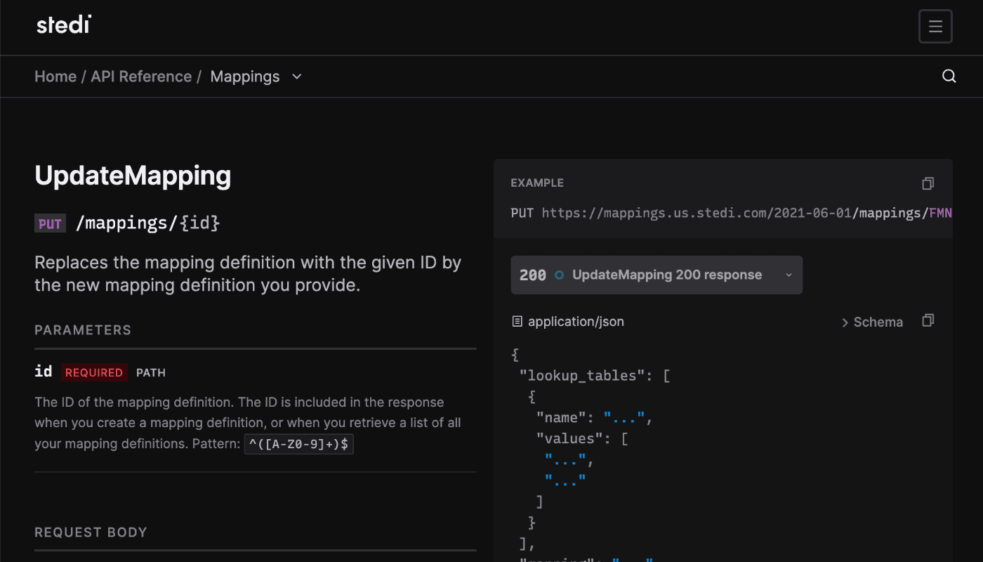 Stedi API documentation